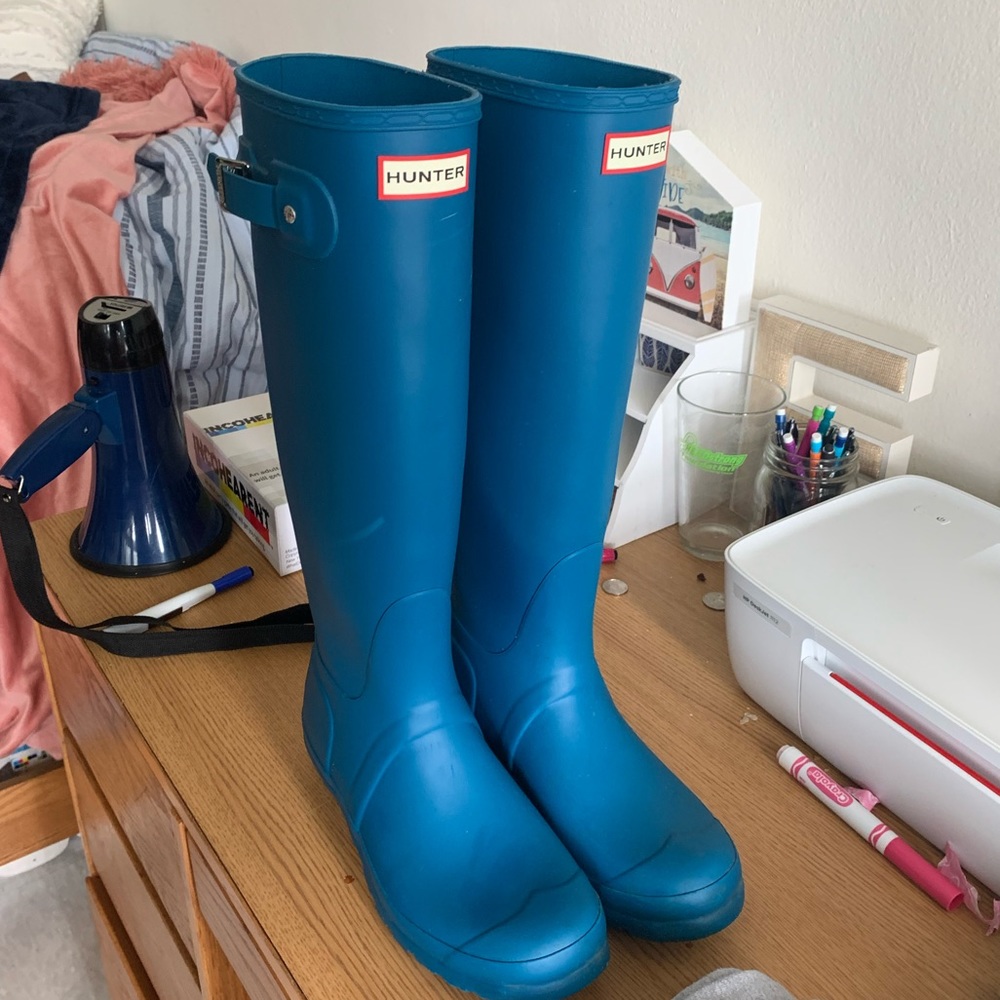 Tall Hunter Rain Boots - Ocean Blue
